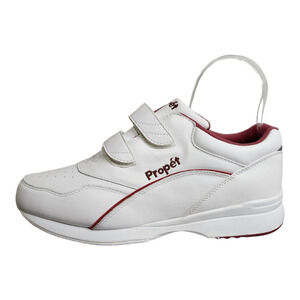 Propet Tour Walker Strap Shoes White/Berry Leather Hook & Loop Women’s Size 10